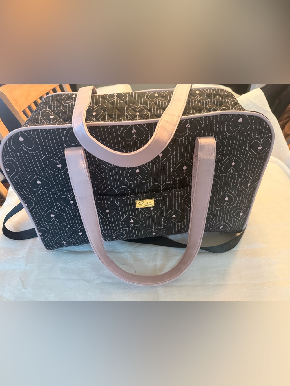 Betsey Johnson travel bag with makeup case
